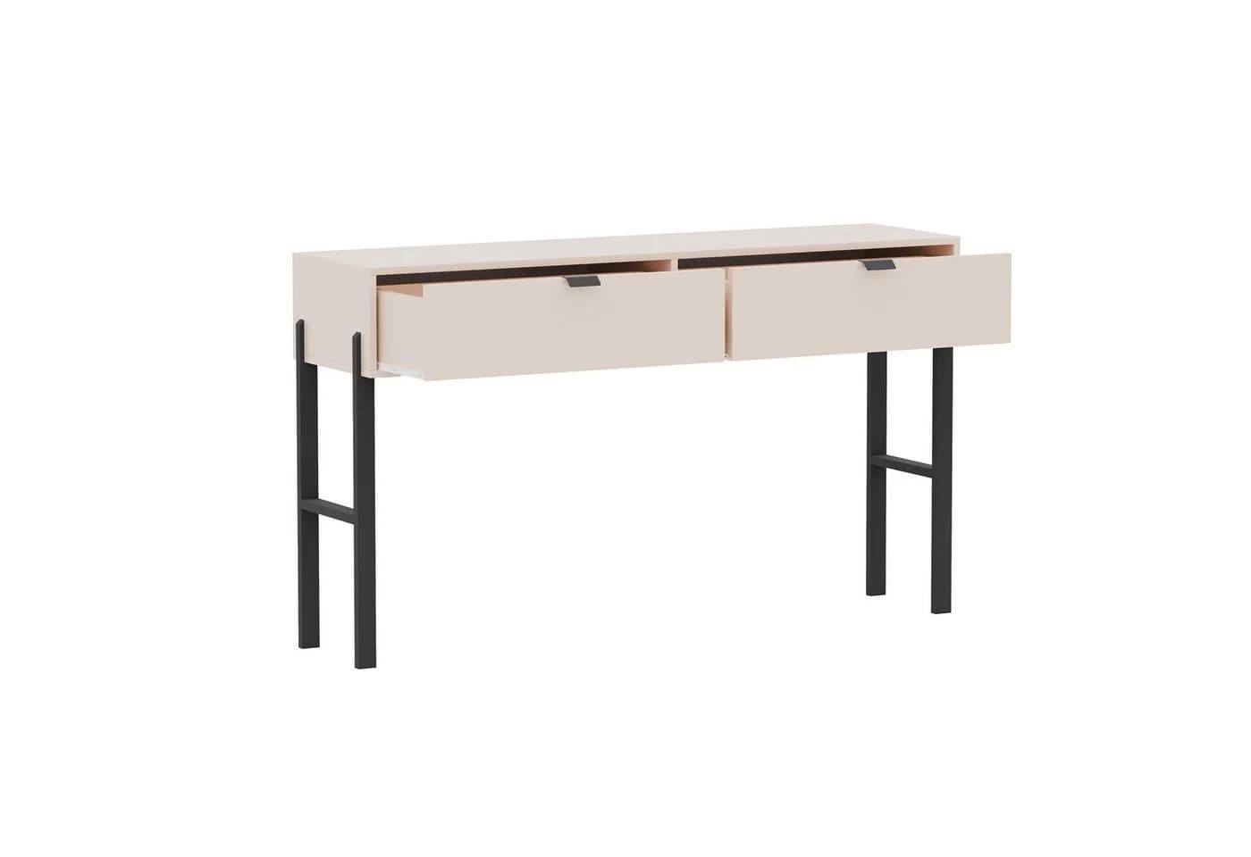 Beautysofa Schminktisch CORTINA Sandbeige mit 2 Schubladen - Bild 3