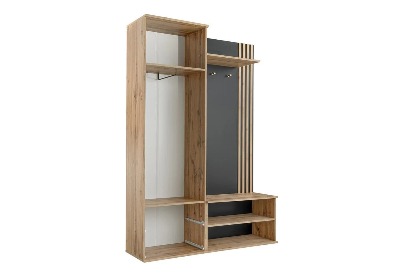 Beautysofa Garderobenschrank LUNO Eiche Wotan - Bild 5