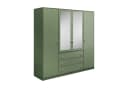 Beautysofa Kleiderschrank mit Spiegel und 3 Schubladen Grün Bild 3