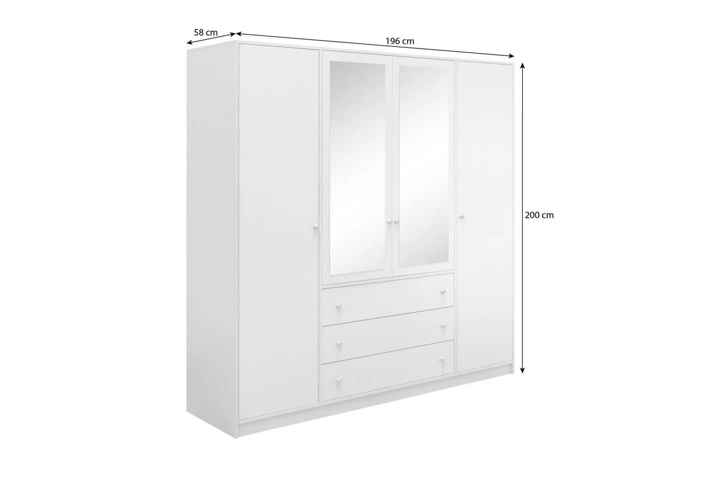 Beautysofa Kleiderschrank mit Spiegel und 3 Schubladen Grün - Bild 4