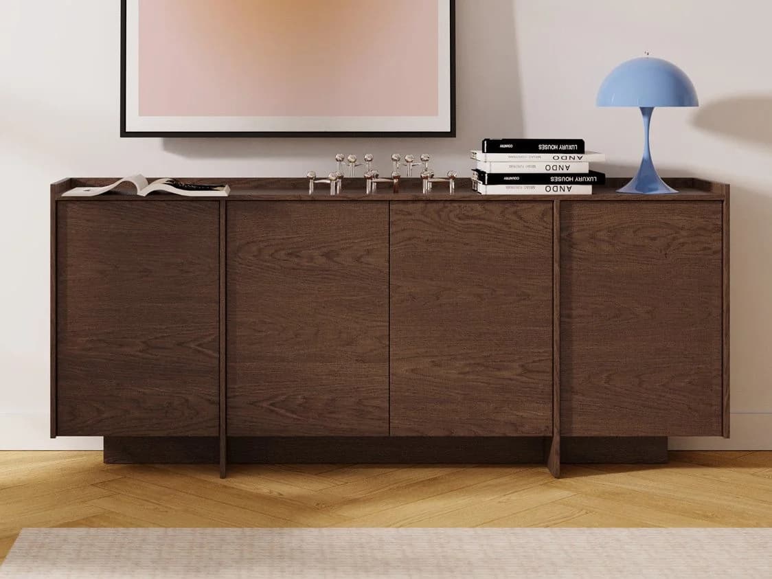Beautysofa Kommode JUNI 4 Türen Push-to-Open Japandi