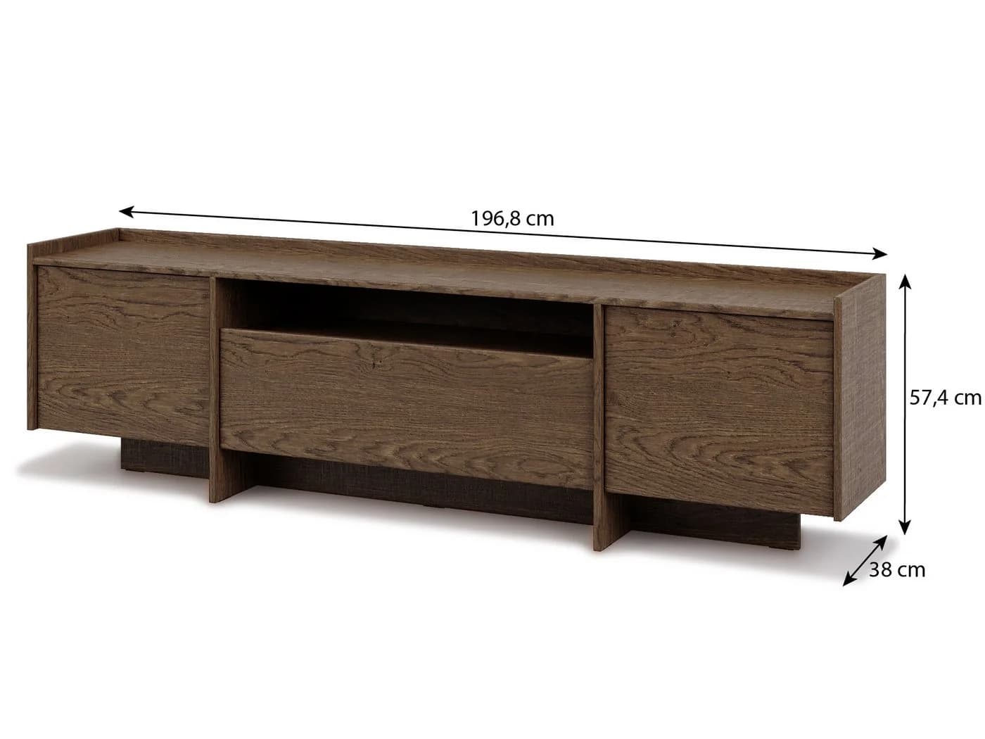 Beautysofa TV-Schrank JUNI 3-Türer Push-to-Open Japandi - Bild 5