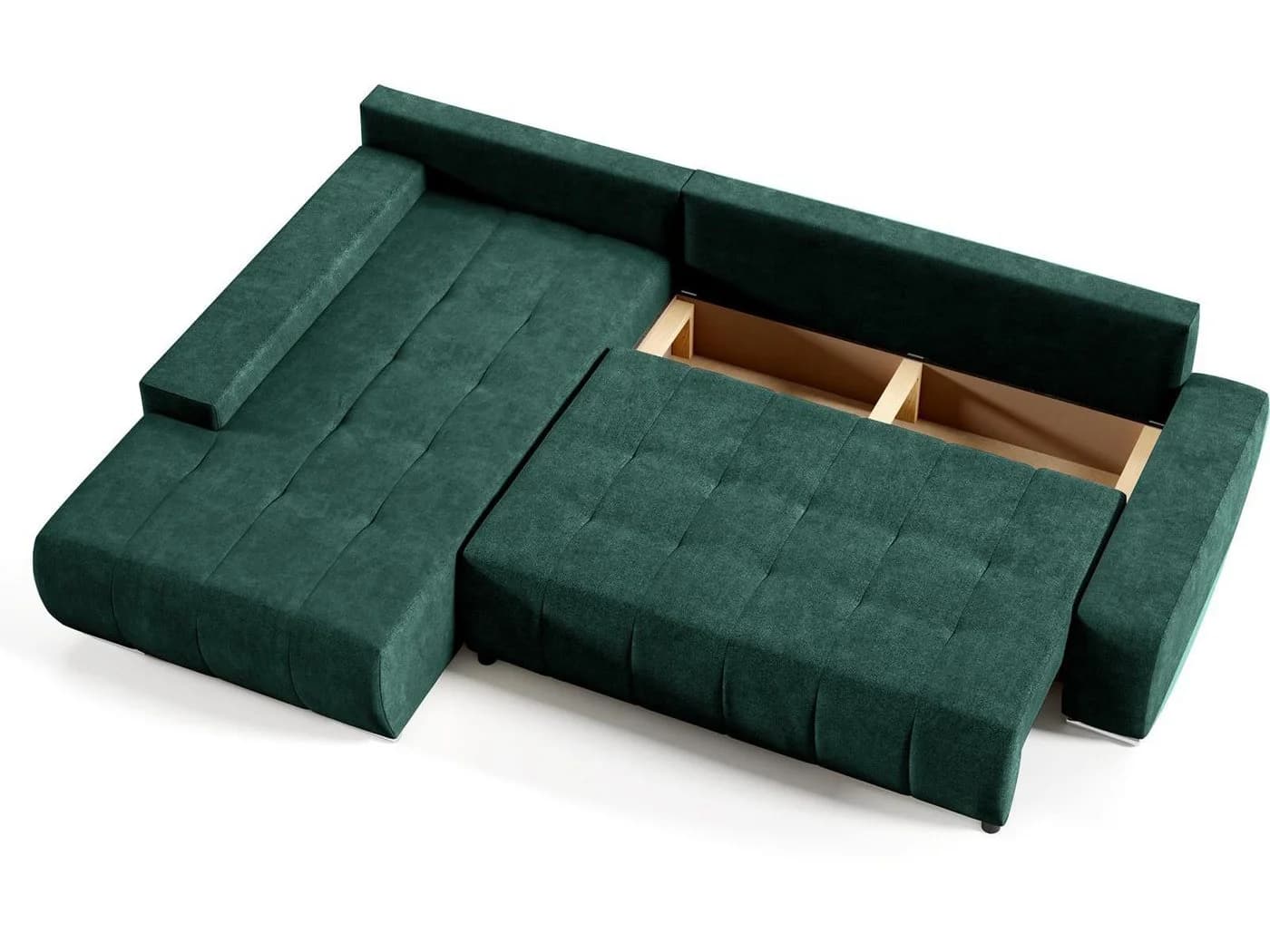 Beautysofa Ecksofa Draco L mit Schlaffunktion, Bettkasten, Grün - Bild 4