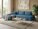 Beautysofa Ecksofa Draco L mit Schlaffunktion und Bettkasten Blau Bild 2
