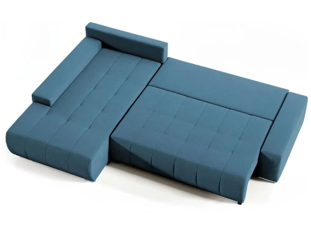 Beautysofa Ecksofa Draco L mit Schlaffunktion und Bettkasten Blau - Bild 3