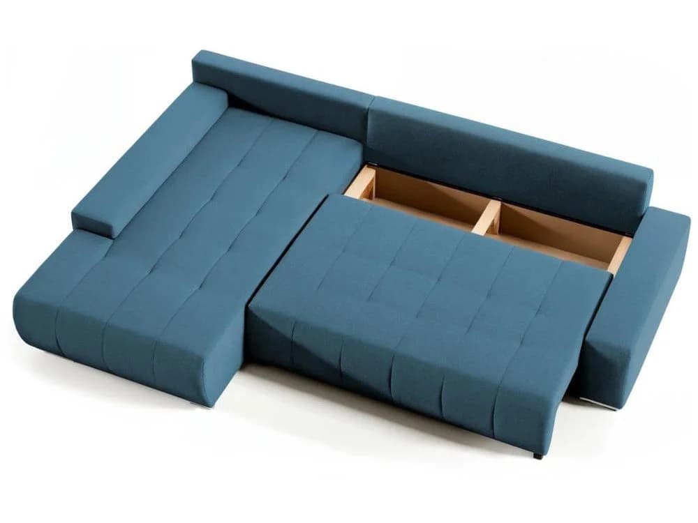 Beautysofa Ecksofa Draco L mit Schlaffunktion und Bettkasten Blau - Bild 4