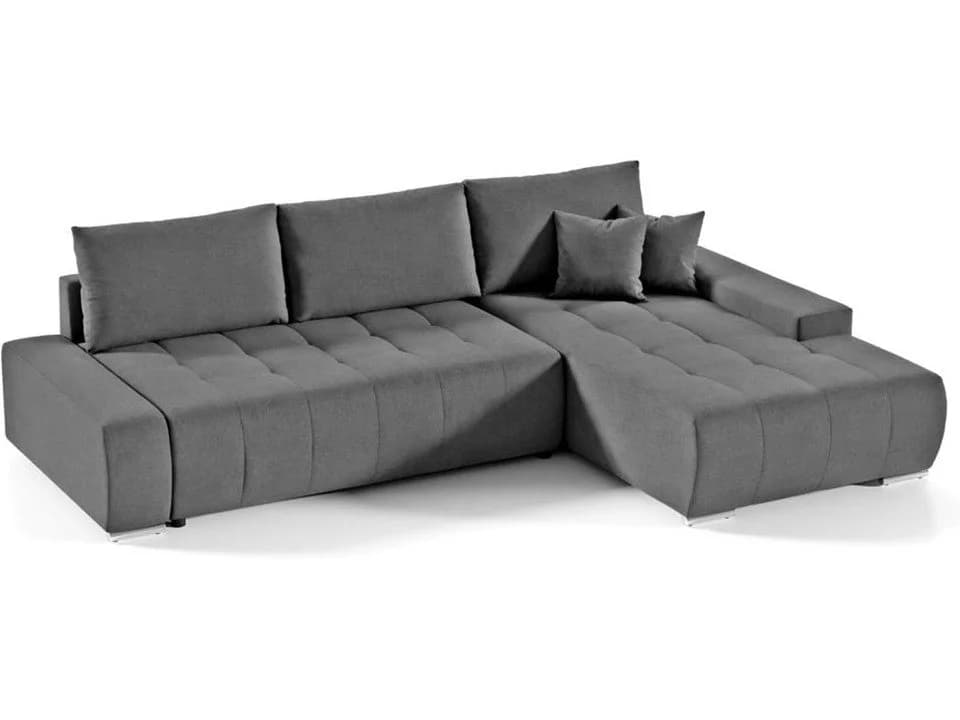 Beautysofa Ecksofa Draco L mit Schlaffunktion, Bettkasten