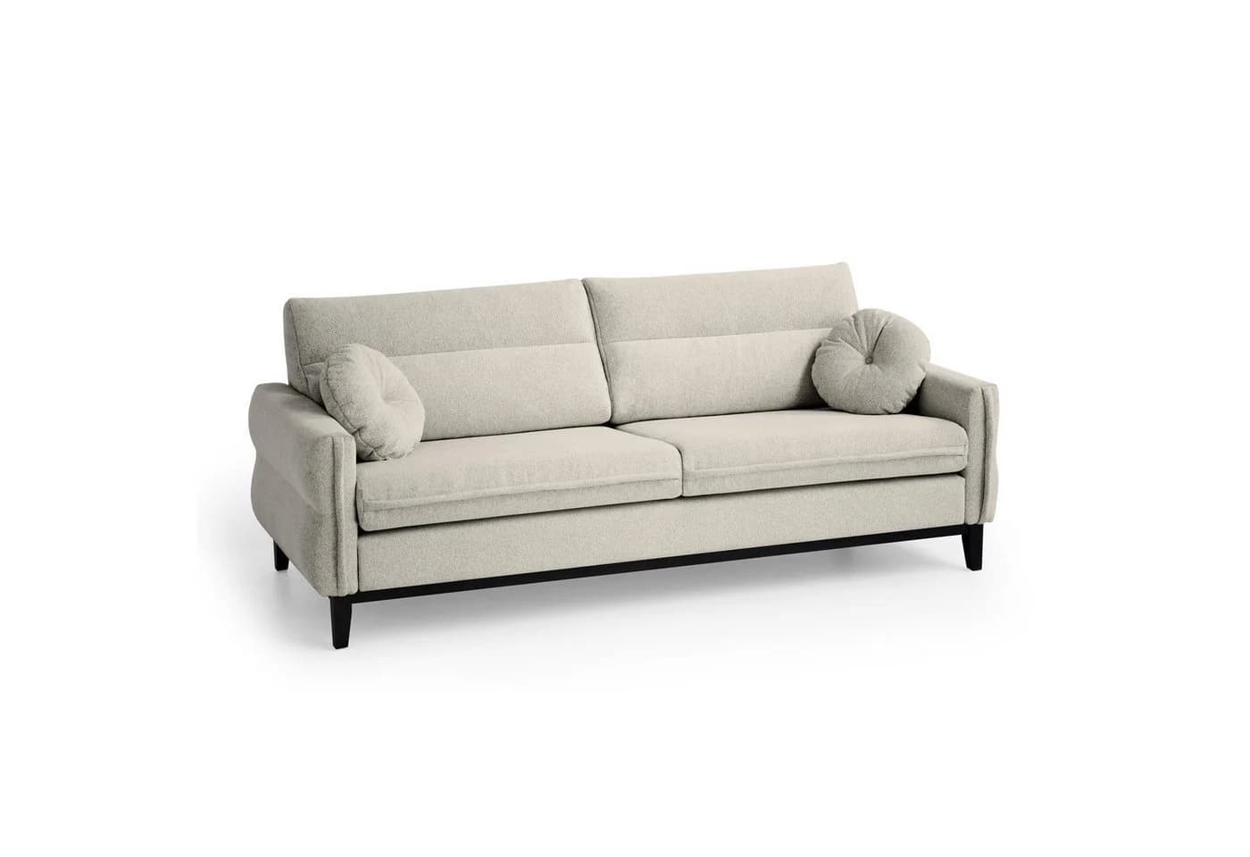 Beautysofa Polstergarnitur BELWEDER 3-Sitzer 2-Sitzer Sessel Beige Bouclé - Bild 5