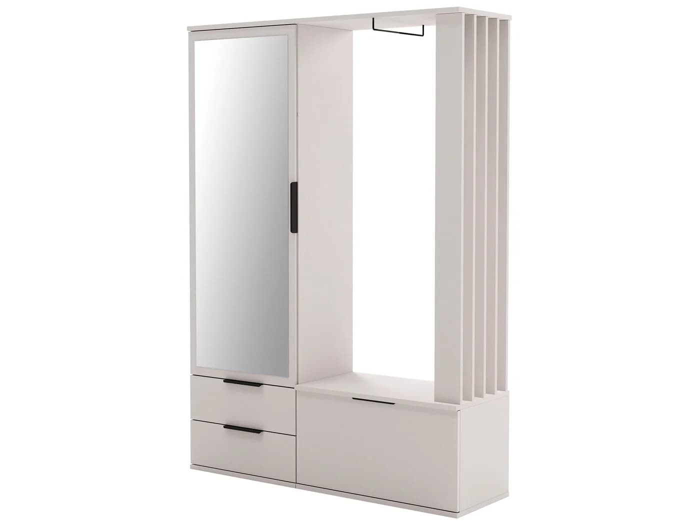 Filo Garderobe mit Spiegel Sandbeige Sitzbank Schubladen - Bild 2