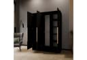 LARO Drehtürenschrank 150 cm mit Spiegel und verstellbaren Einlegeböden Bild 3