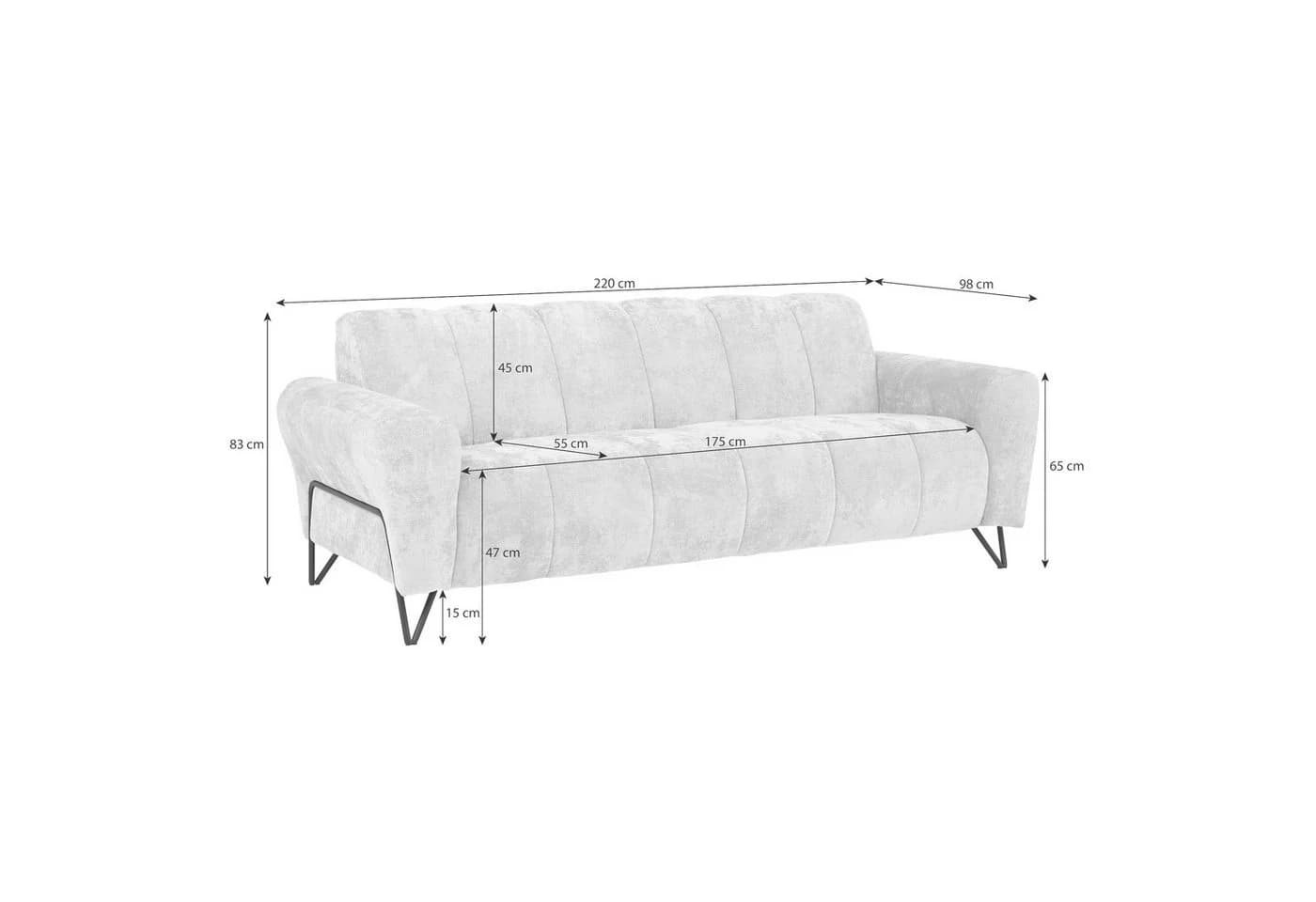 Beautysofa Polstergarnitur VOLARE Grau Schwarz 3-Sitzer 2-Sitzer Sessel - Bild 4