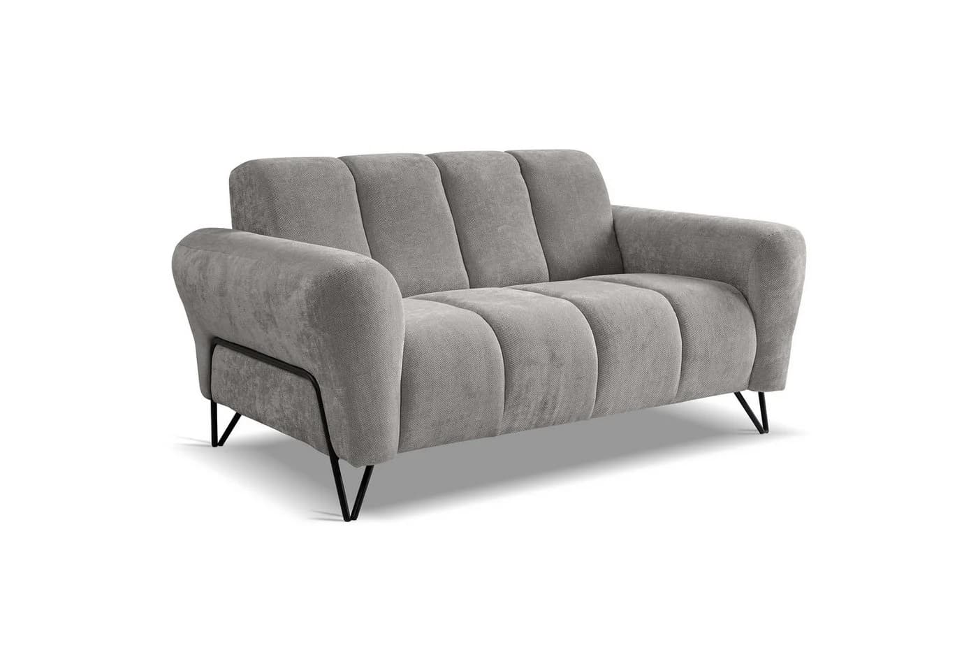 Beautysofa Polstergarnitur VOLARE Grau Schwarz 3-Sitzer 2-Sitzer Sessel - Bild 5