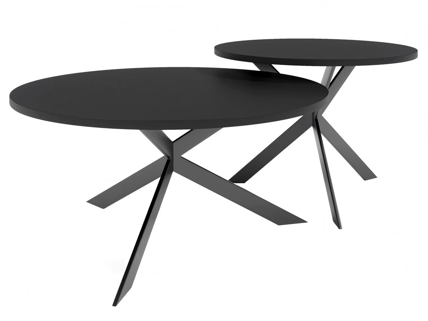 Beautysofa Couchtisch LIRA Schwarz Stahl Zweiteset - Bild 2