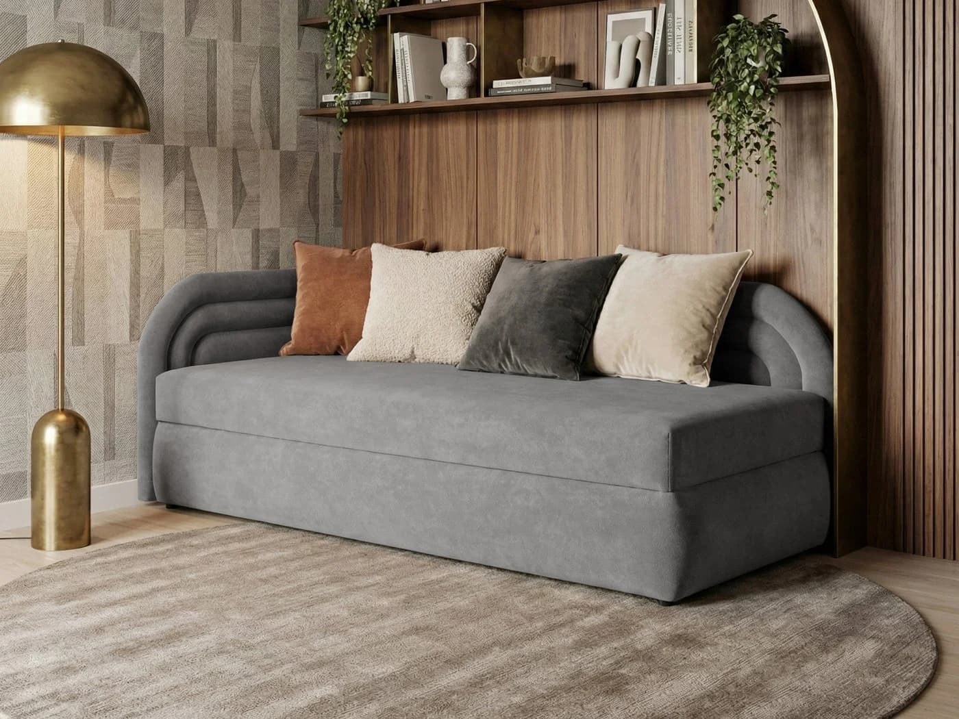 Beautysofa Einzelbett Cobi mit Bettkasten Grau - Bild 2