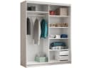 Beautysofa Kleiderschrank HELA mit Spiegel Weiß Bild 3