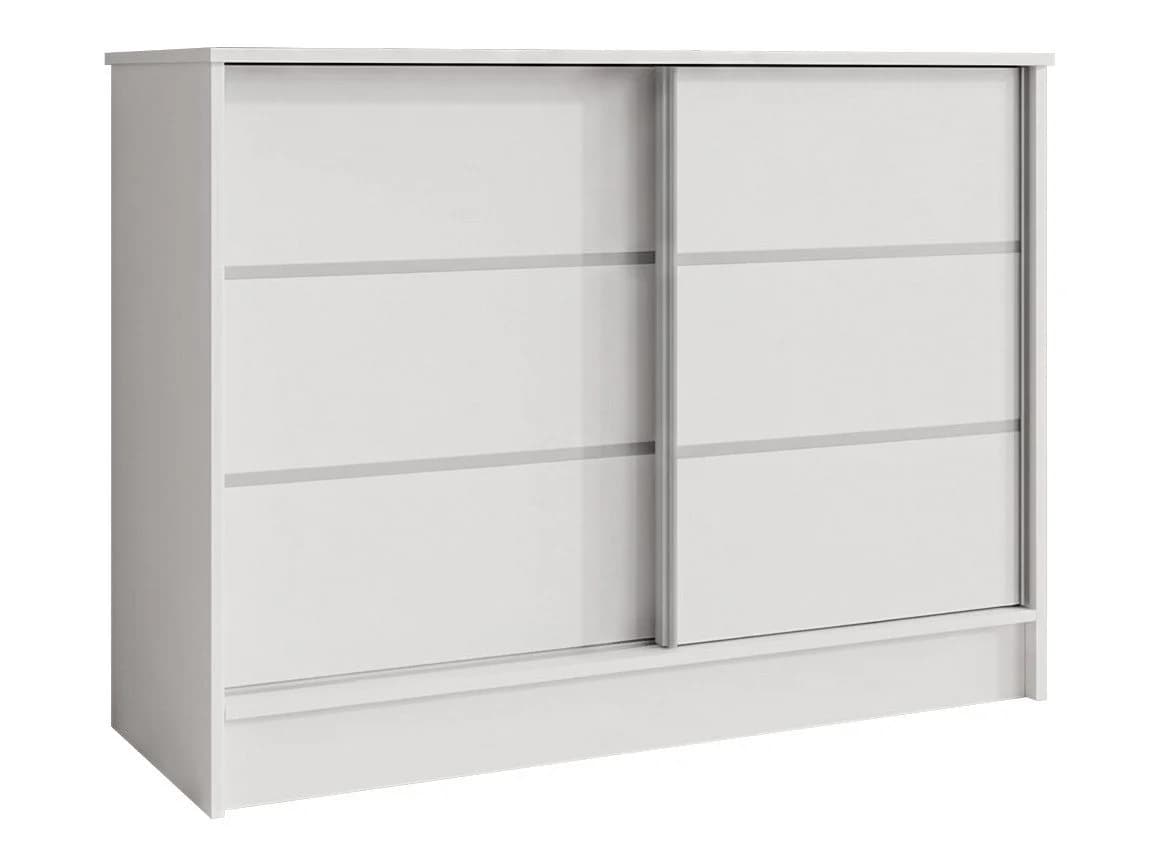 Beautysofa Kommode MIRELA mit Schiebetüren Weiß Modern