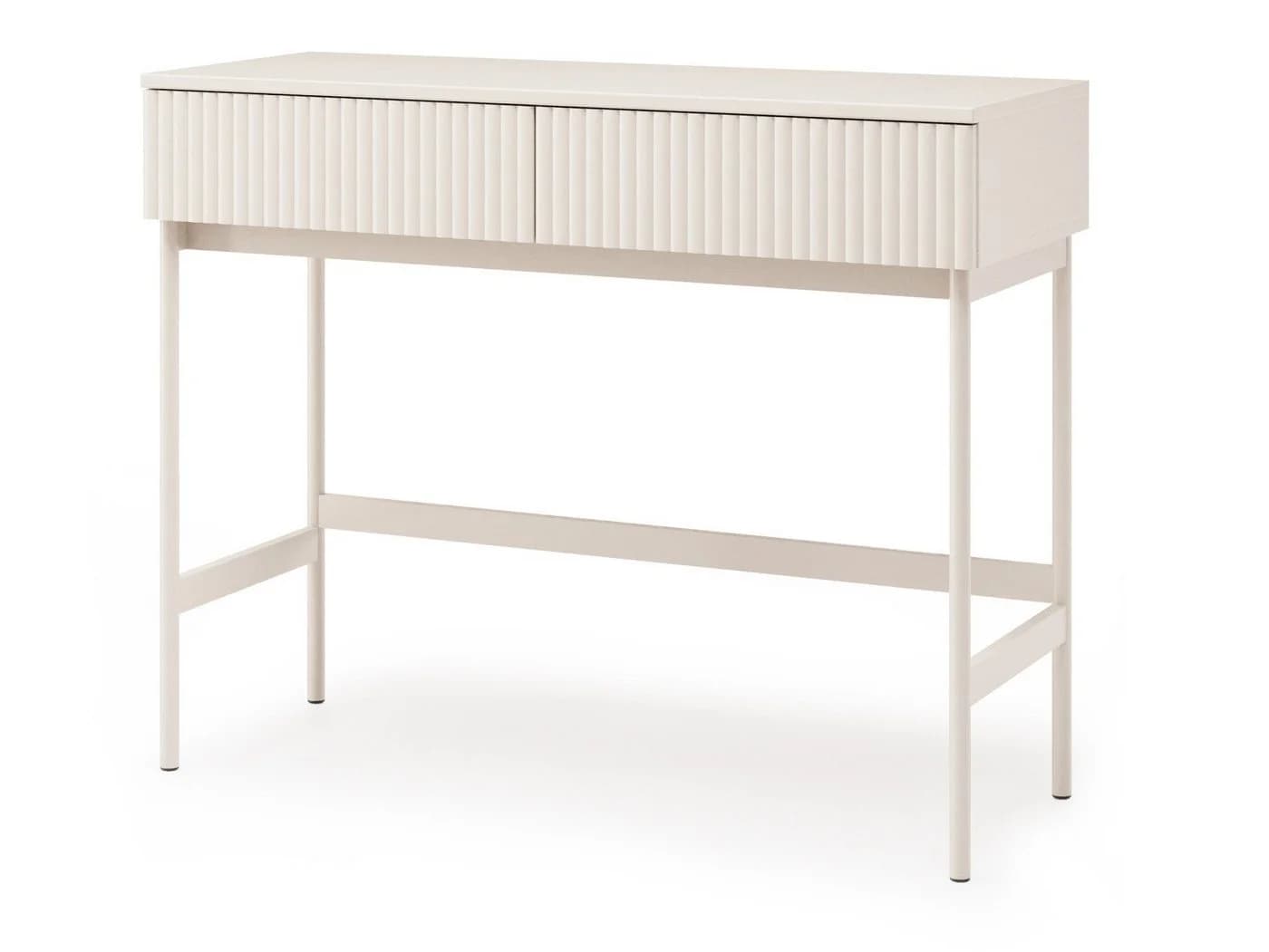 Beautysofa Schminktisch SOFT Kaschmir mit Rillenfronten und 2 Schubladen - Bild 2