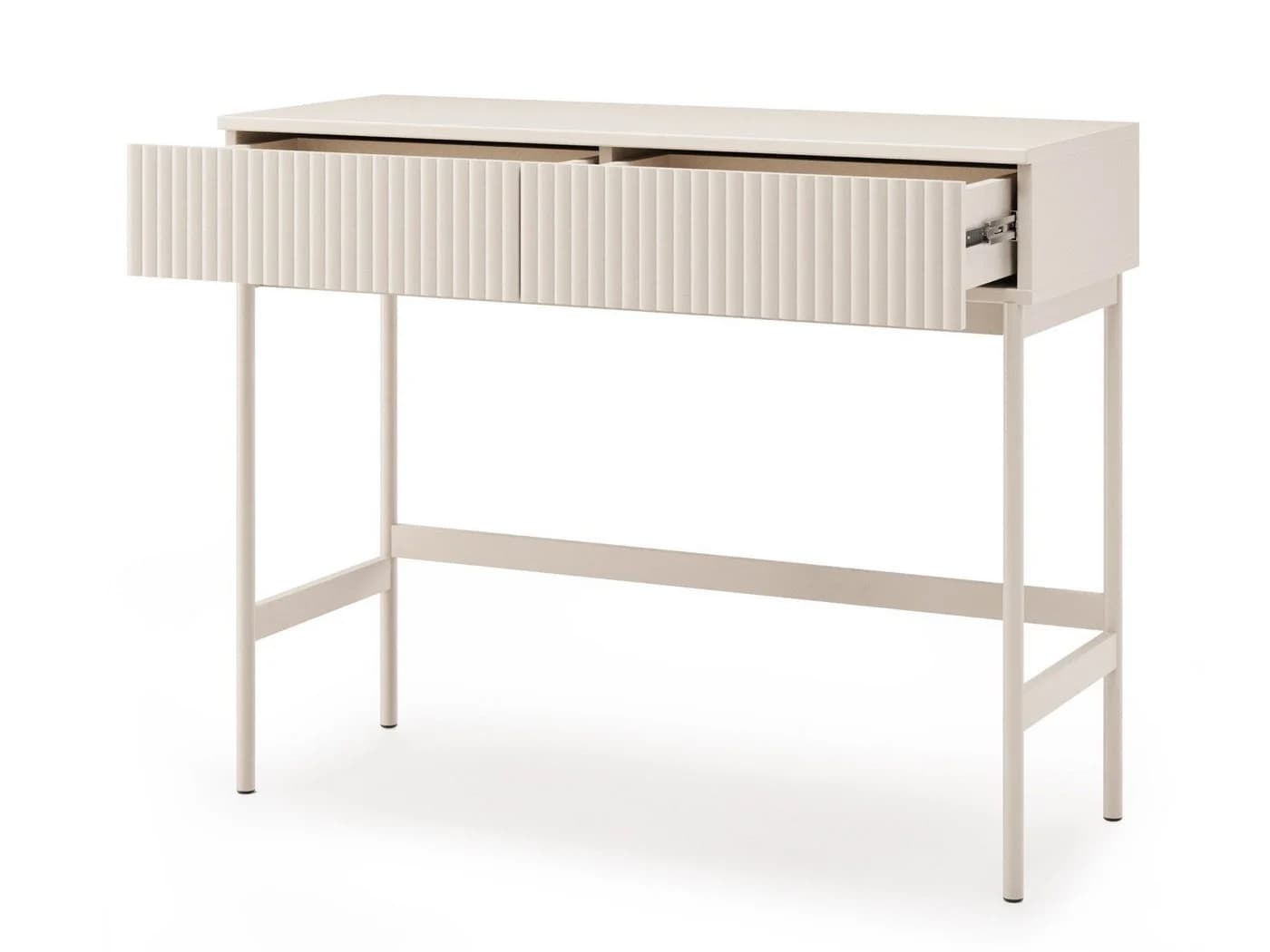 Beautysofa Schminktisch SOFT Kaschmir mit Rillenfronten und 2 Schubladen - Bild 3