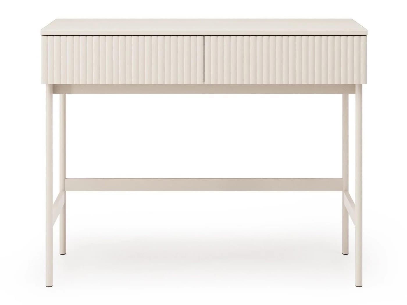 Beautysofa Schminktisch SOFT Kaschmir mit Rillenfronten und 2 Schubladen - Bild 4