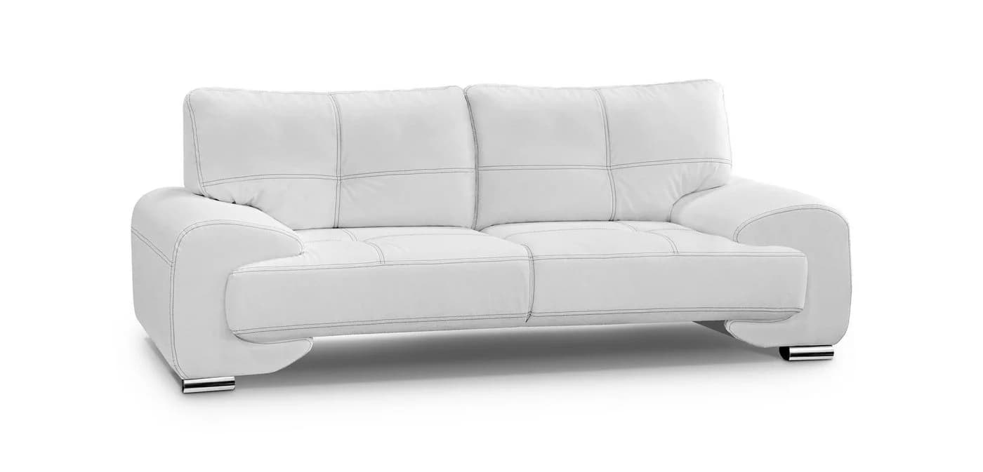 Beautysofa Polstergarnitur OMEGA 3+1 Sofa Set Weiß Kunstleder - Bild 4