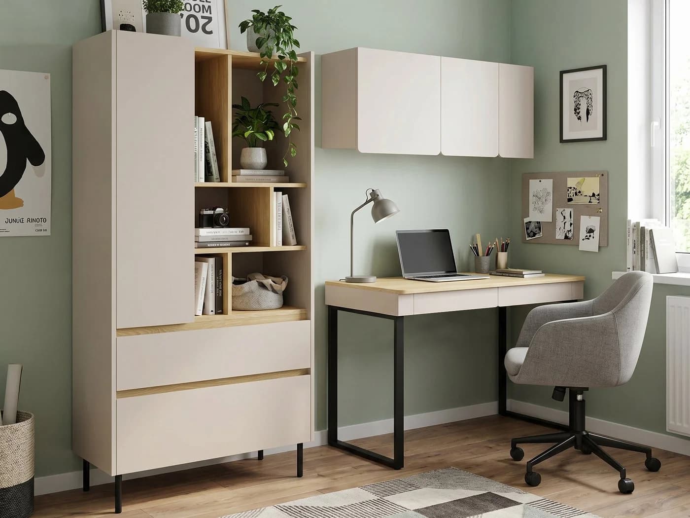 Beautysofa Jugendzimmer-Set LICO 3-teilig Modern Grifflos Sandbeige - Bild 2