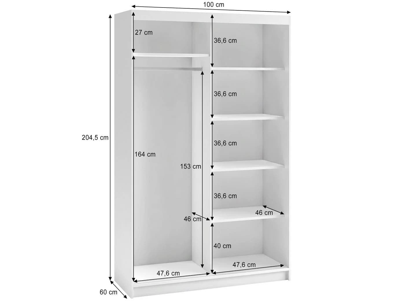 Beautysofa Kleiderschrank Donatello mit Spiegel und Lamellen - Bild 5