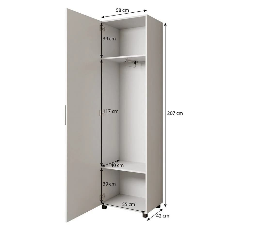 Beautysofa Garderobenschrank LIVIA mit Tür und Spiegel - Bild 5
