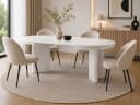 Beautysofa Esstisch PRESTIGE Ausziehbar Rund Weiß/Schwarz Bild 2