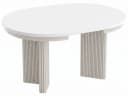 Beautysofa Esstisch PRESTIGE rund ausziehbar Ø 100-180 cm weiß Bild 4