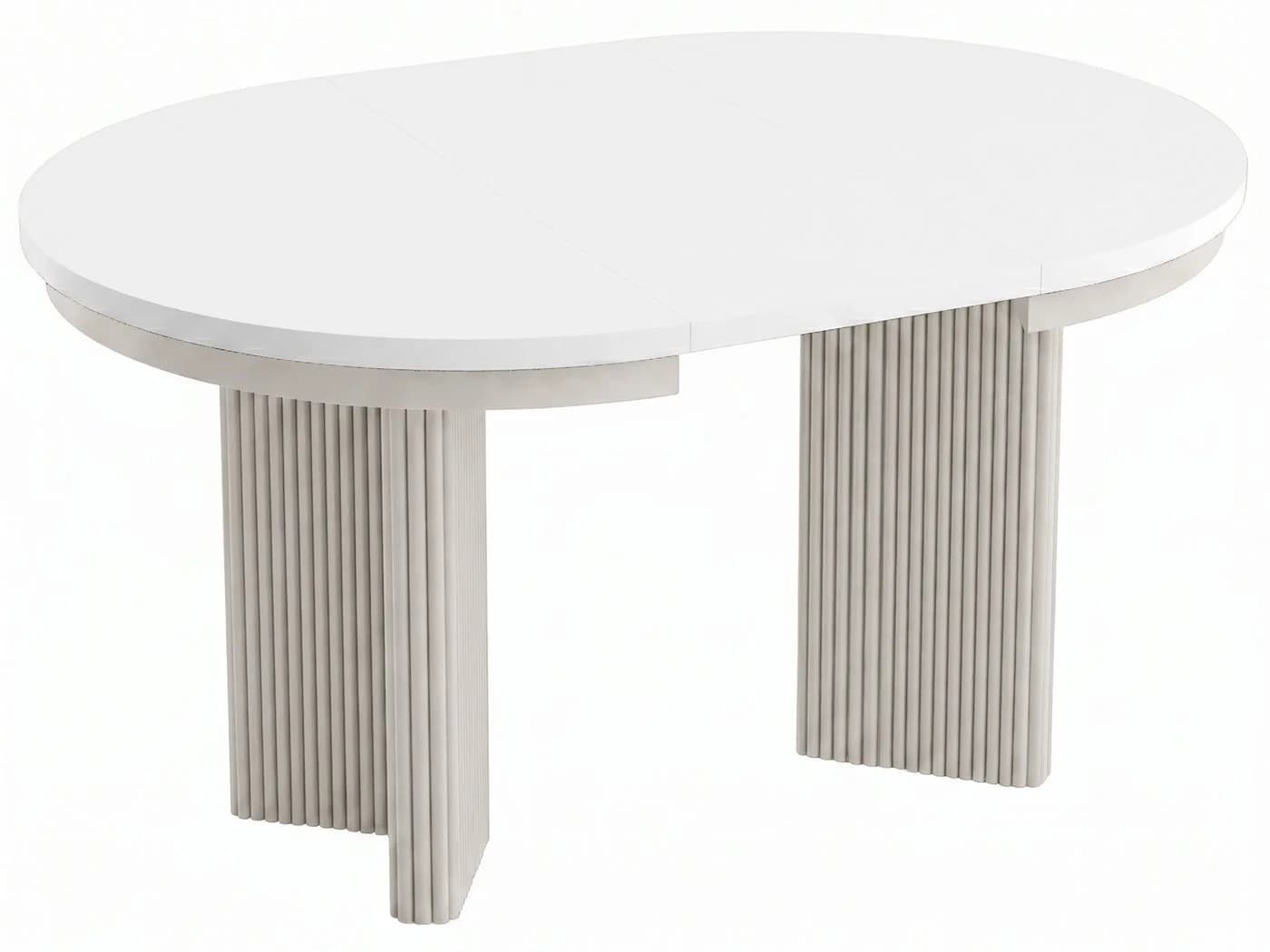 Beautysofa Esstisch PRESTIGE rund ausziehbar Ø 100-180 cm weiß - Bild 4