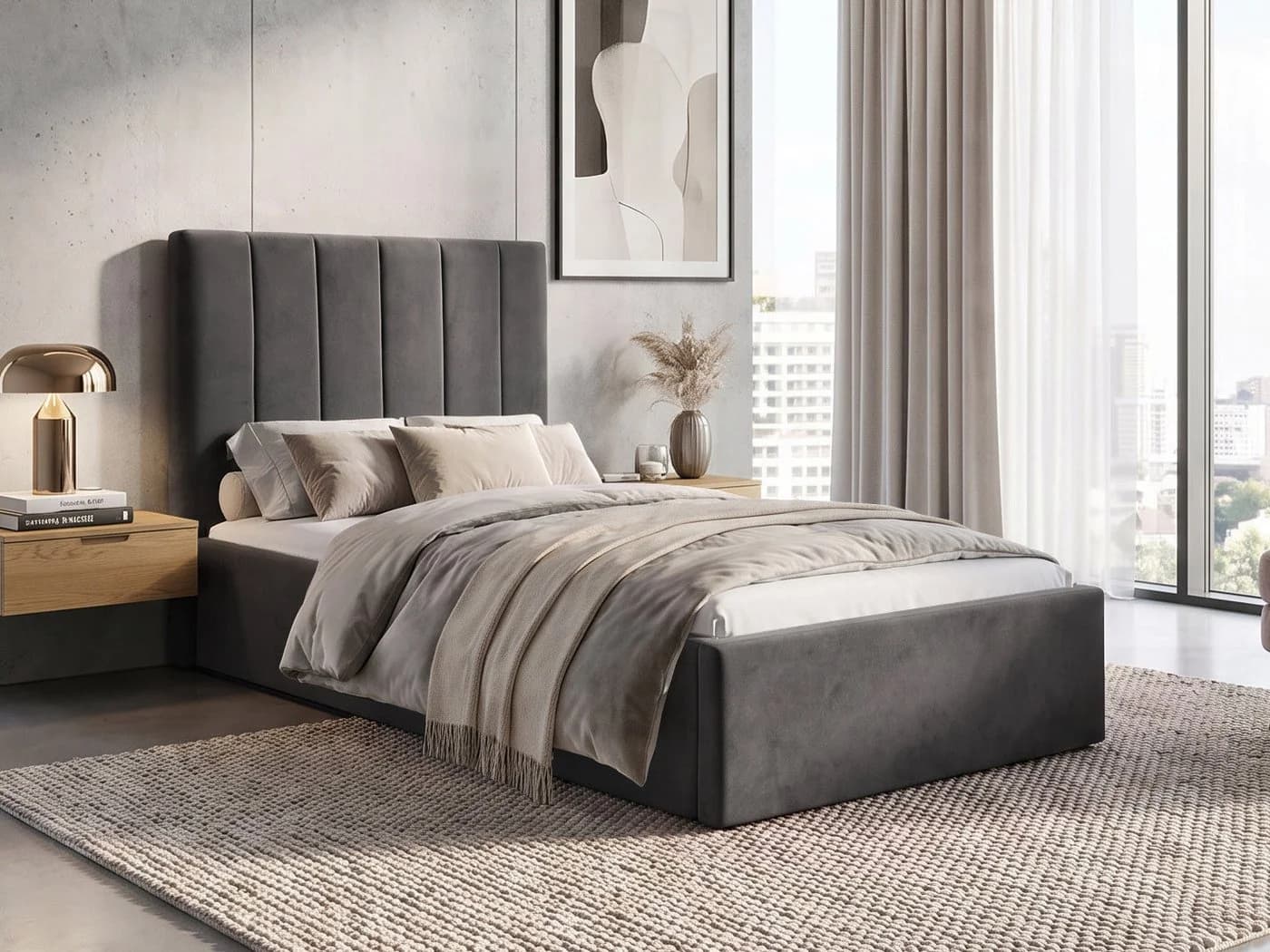 Beautysofa Jugendbett MELVIO mit Bettkasten Grau - Bild 2