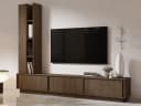 Beautysofa Wohnwand VERO 2-teilig TV-Lowboard & Hochschrank Japandi Braun Bild 2
