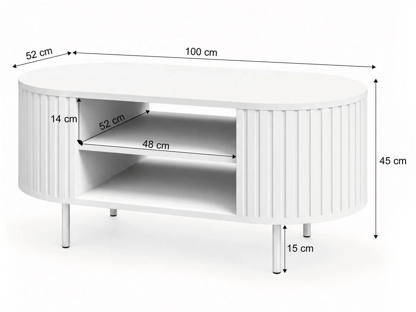 Beautysofa Couchtisch ORION mit Ablagefach und Metallfüßen - Bild 3