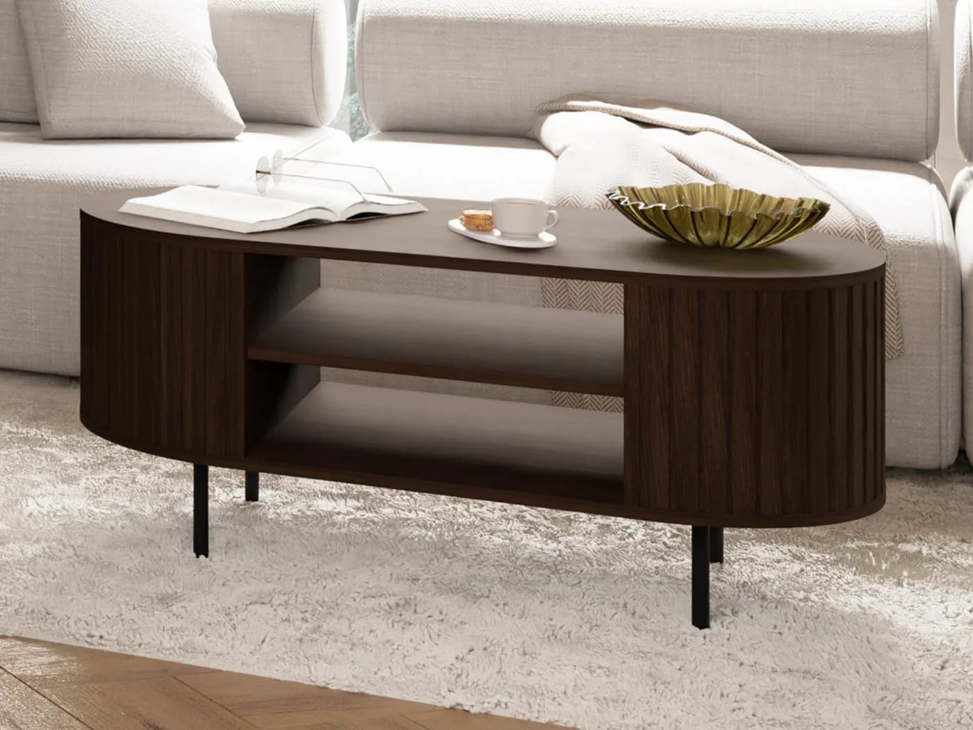Beautysofa Couchtisch ORION mit Ablagefach und Metallfüßen - Bild 4