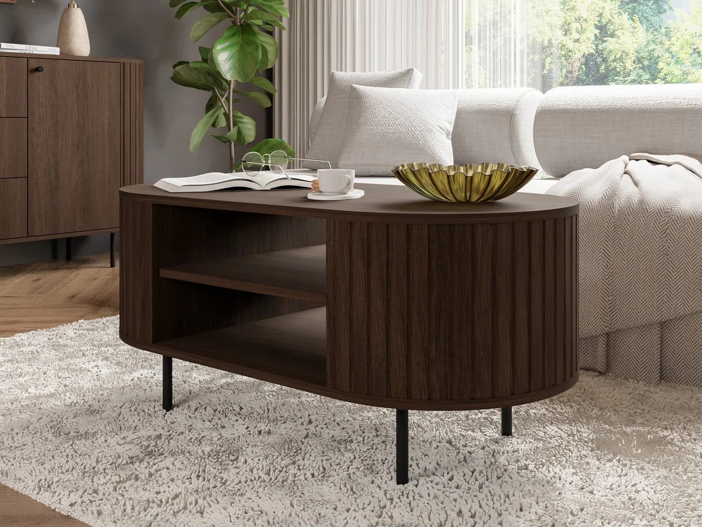 Beautysofa Couchtisch ORION mit Ablagefach und Metallfüßen - Bild 5