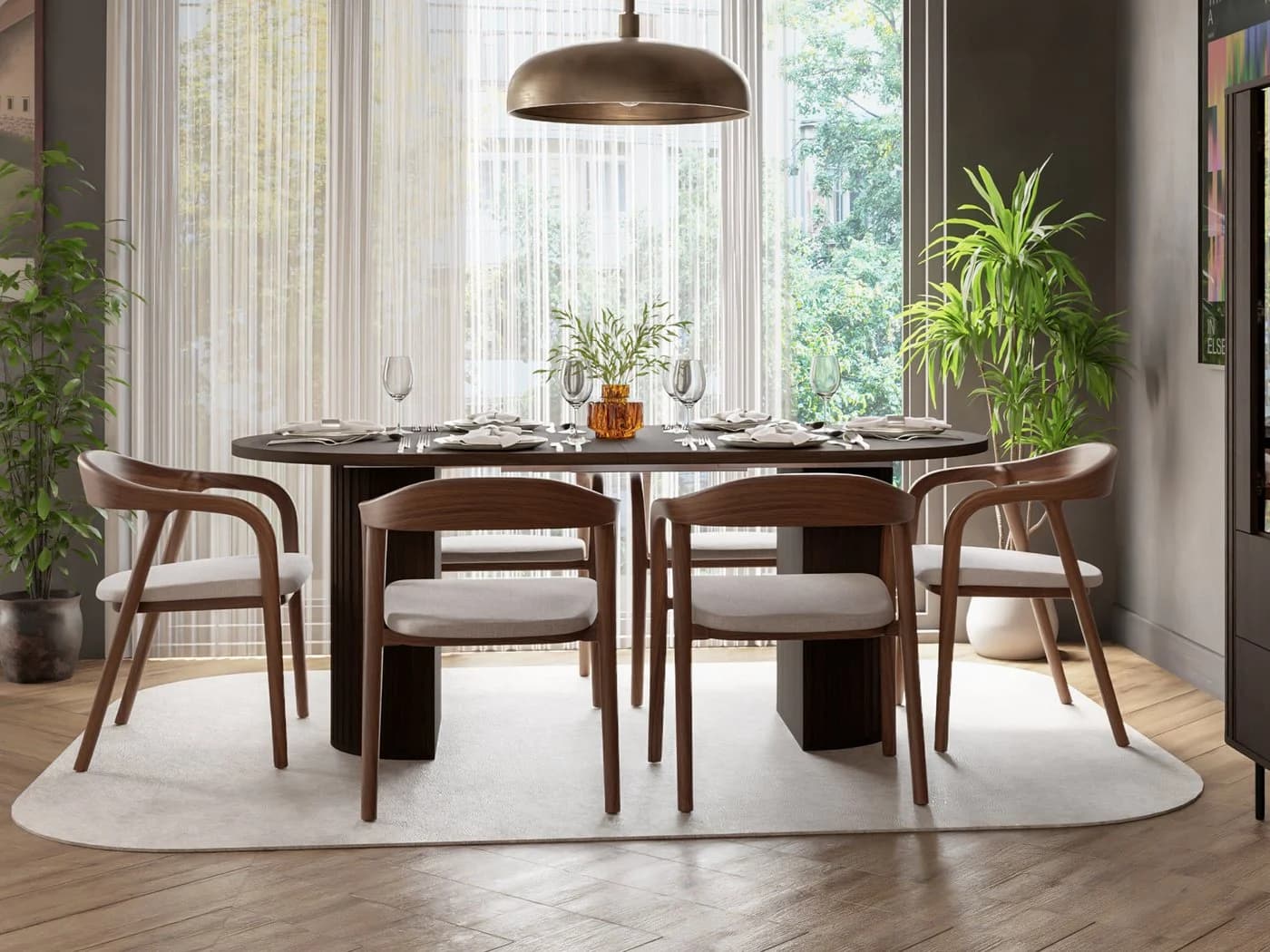 Beautysofa Esstisch ORION ausziehbar 100-188 cm Braun Modernes Design