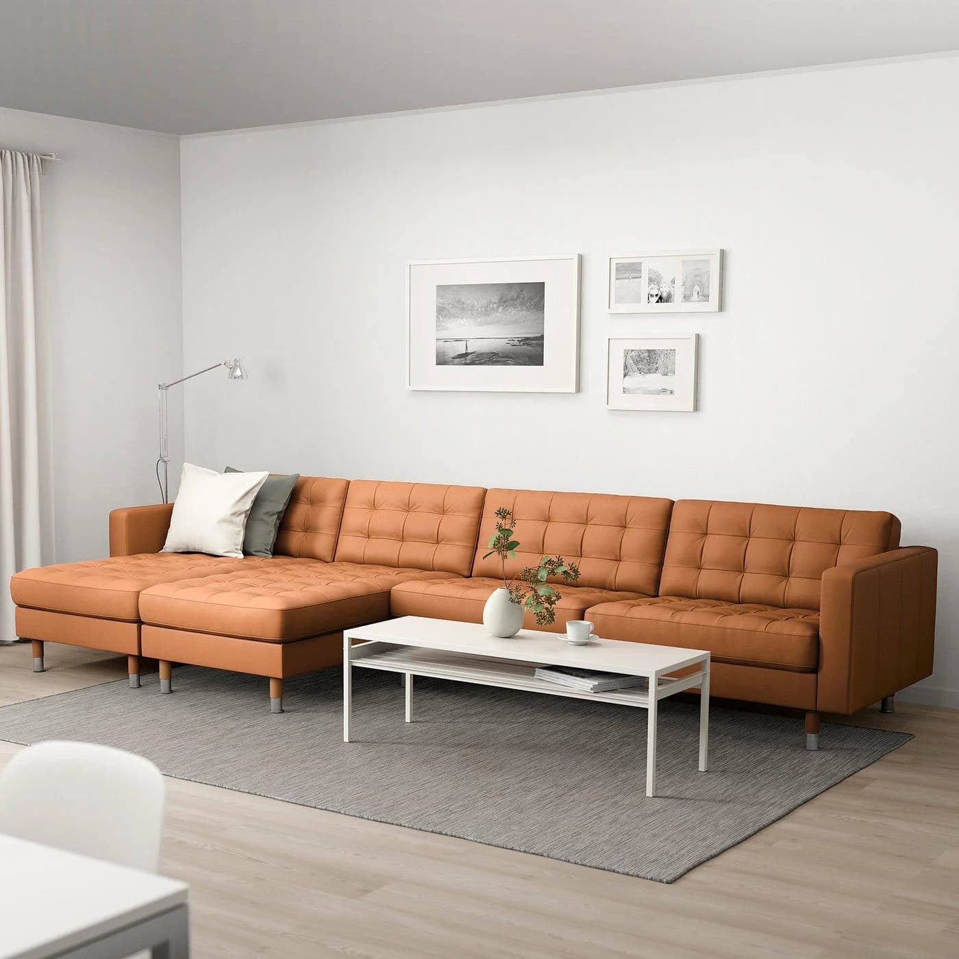 IKEA LANDSKRONA 5er-Sofa Braun/Grau Metall