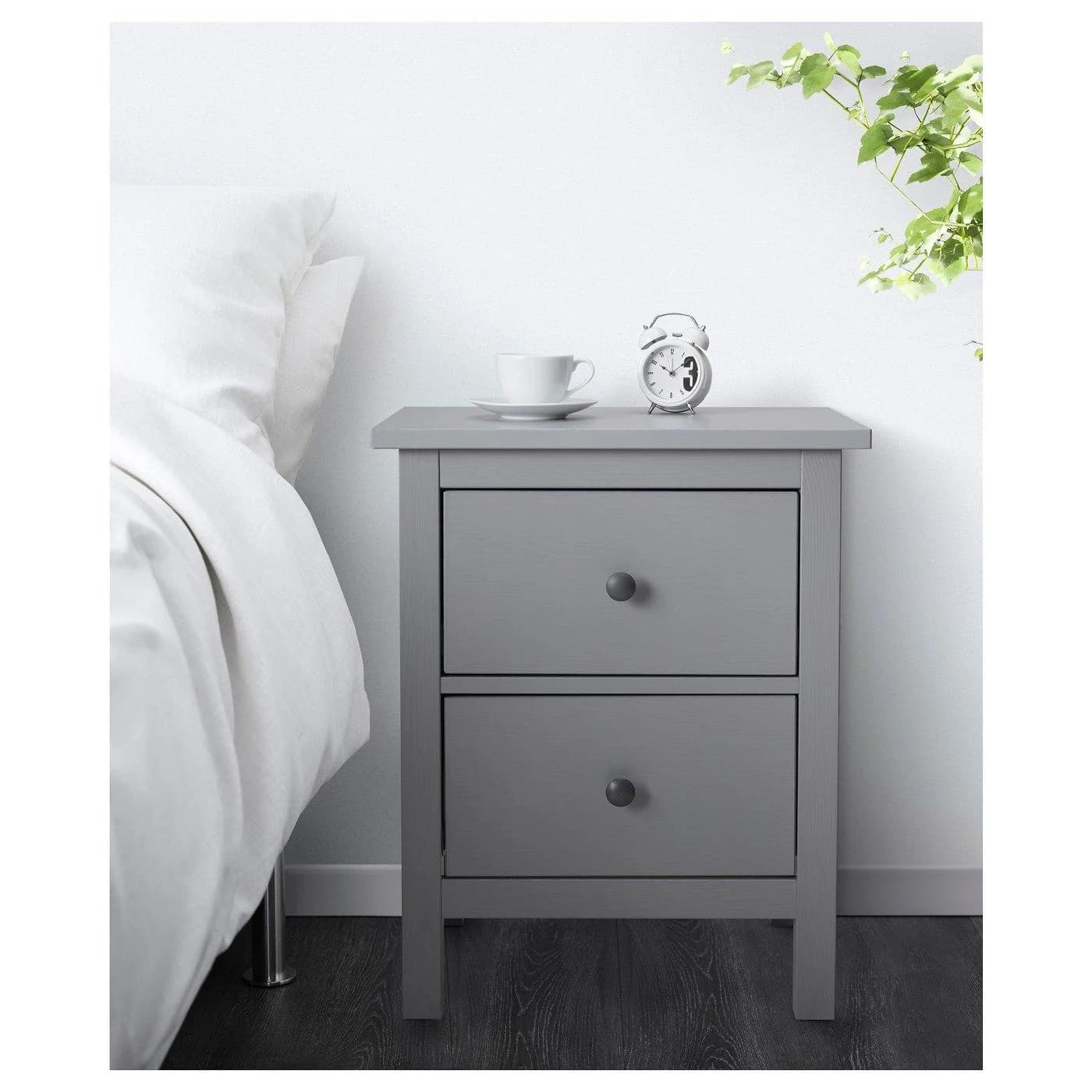 IKEA HEMNES Kommode mit 2 Schubladen Grau lasiert