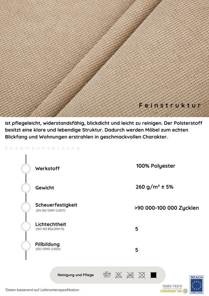 Schlafsofa COLLECTION AB Ulla mit Bettfunktion und Bettkasten - Bild 3