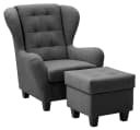 Home Affaire Ohrensessel Alexander mit Hocker Anthrazit Microfaser Bild 1