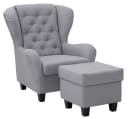 Home Affaire Ohrensessel Alexandra Grau mit Hocker Samtvelours Bild 1