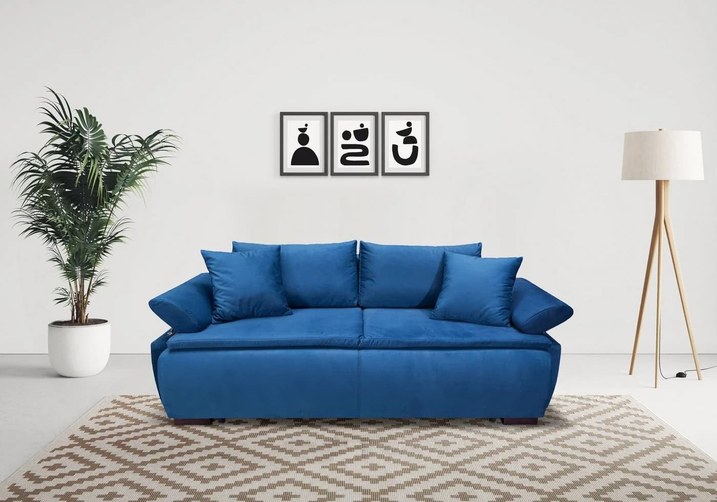 Schlafsofa HOME AFFAIRE Romeo Marineblau mit Boxspringaufbau - Bild 2