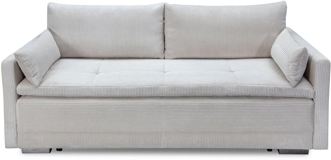 Schlafsofa HOME AFFAIRE Andrea Beige mit Boxspringaufbau und Bettkasten