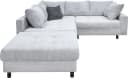 Ecksofa COLLECTION AB Toni L-Form Hellgrau mit Hocker Bild 1