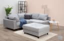 Ecksofa COLLECTION AB Toni L-Form Hellgrau mit Hocker Bild 2