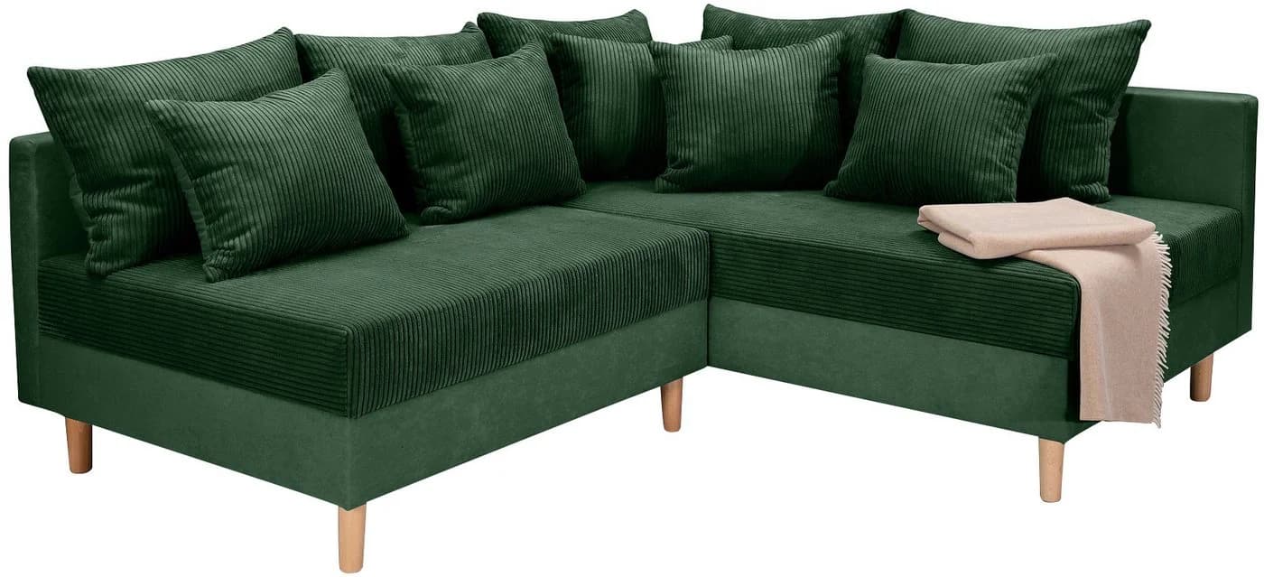 Ecksofa COLLECTION AB L-Form Grün mit Ottomane