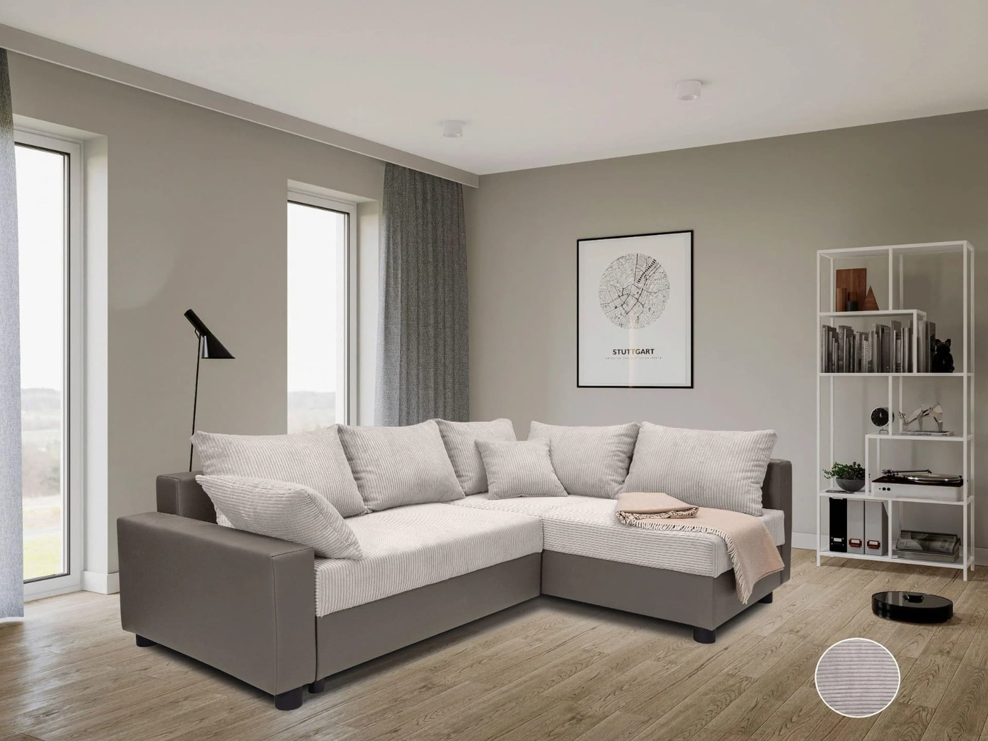 Ecksofa COLLECTION AB Parma L-Form Beige mit Schlaffunktion