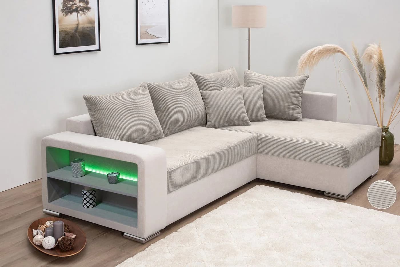COLLECTION AB Ecksofa L-Form mit LED-Beleuchtung und Bettfunktion - Bild 2