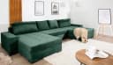 COLLECTION AB Wohnlandschaft Josy U-Form Dunkelgrün mit Bettfunktion Bild 2