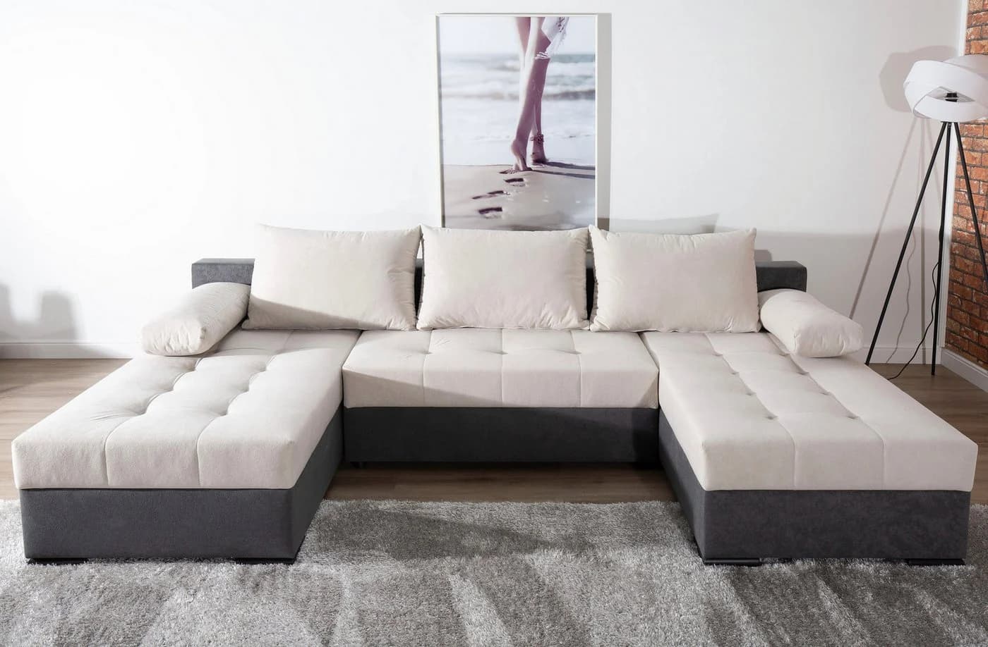 COLLECTION AB Wohnlandschaft Josy U-Form Anthrazit mit Bettfunktion - Bild 2